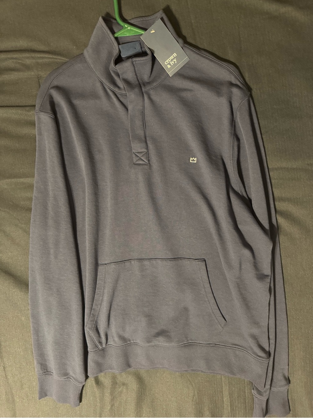 Crown & Ivy Men's Blue Quarter-Zip Pullover